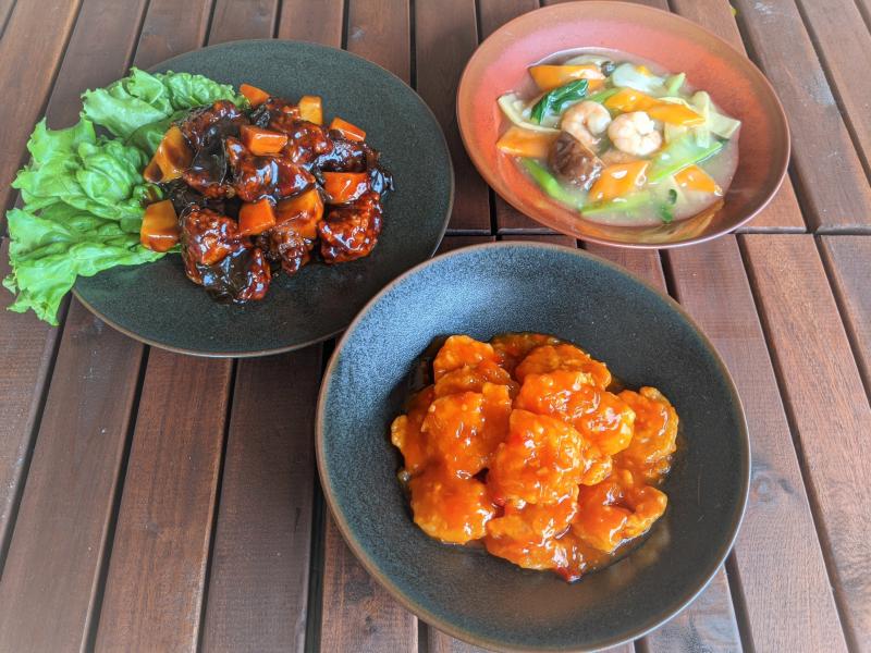 【まずはこちら！人気の中華惣菜3種セット】×１セット　エビチリソース、酢豚、八宝菜