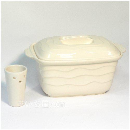 ホワイト ミニぬか漬鉢　万古焼　日本製　お家で手軽に漬けられる保存も便利な漬け物容器