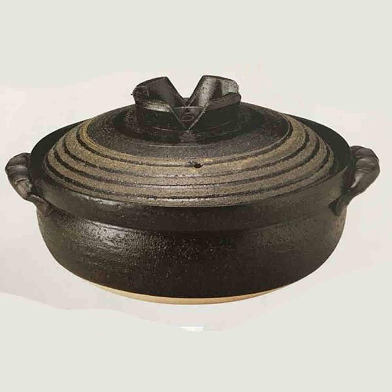 7号IH土鍋 黒釉ライン IH対応土鍋 IH・直火両対応 22cm 11667 約1.6L 1-2人用 日本製 万古焼の商品詳細｜商品詳細｜C-joy