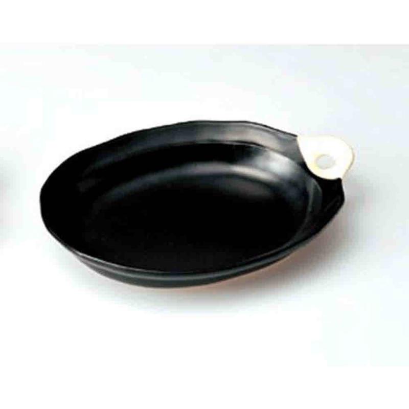 すてーきな陶板皿　黒　萬古焼　日本製　27×21×4cm