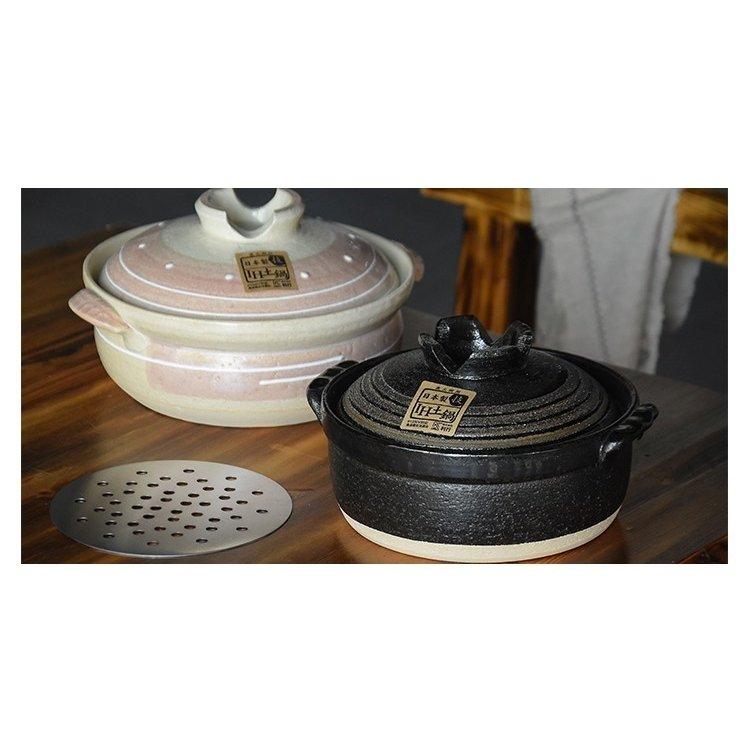7号IH土鍋 黒釉ライン IH対応土鍋 IH・直火両対応 22cm 11667 約1.6L 1-2人用 日本製 万古焼の商品詳細｜商品詳細｜C-joy
