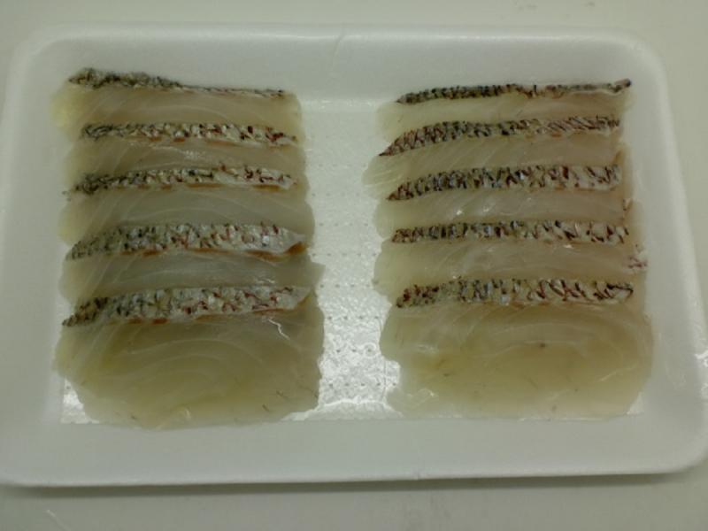 使いやすい10枚規格　寿司ネタ　真鯛湯引きスライス6ｇ×10枚　のせるだけ　業務用　たい　タイ　すしねた　刺身用　生食用　養殖